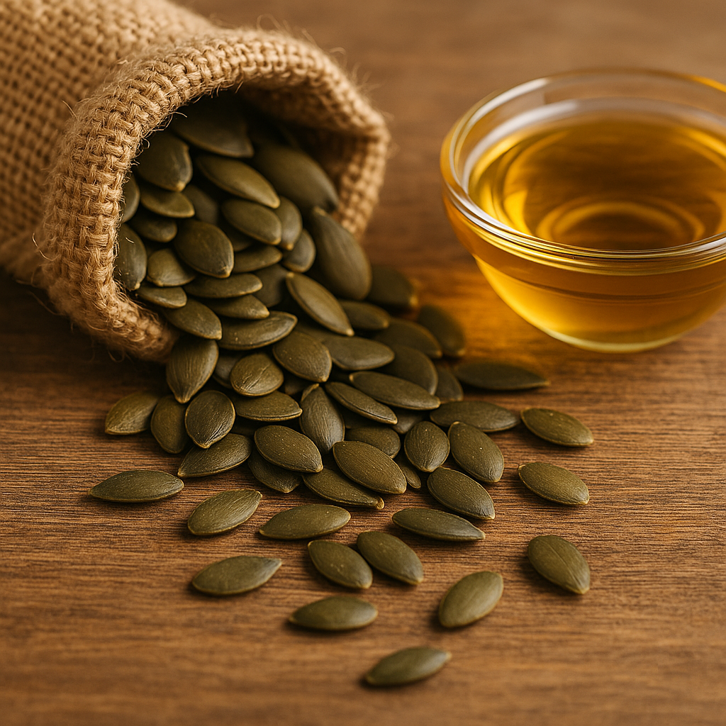 Pumpkin seed oil close-up